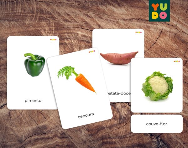 greens and vegetables language cards