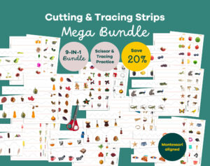 Cutting & Tracing Strips Mega Bundle - Scissor Practice 9 Themes