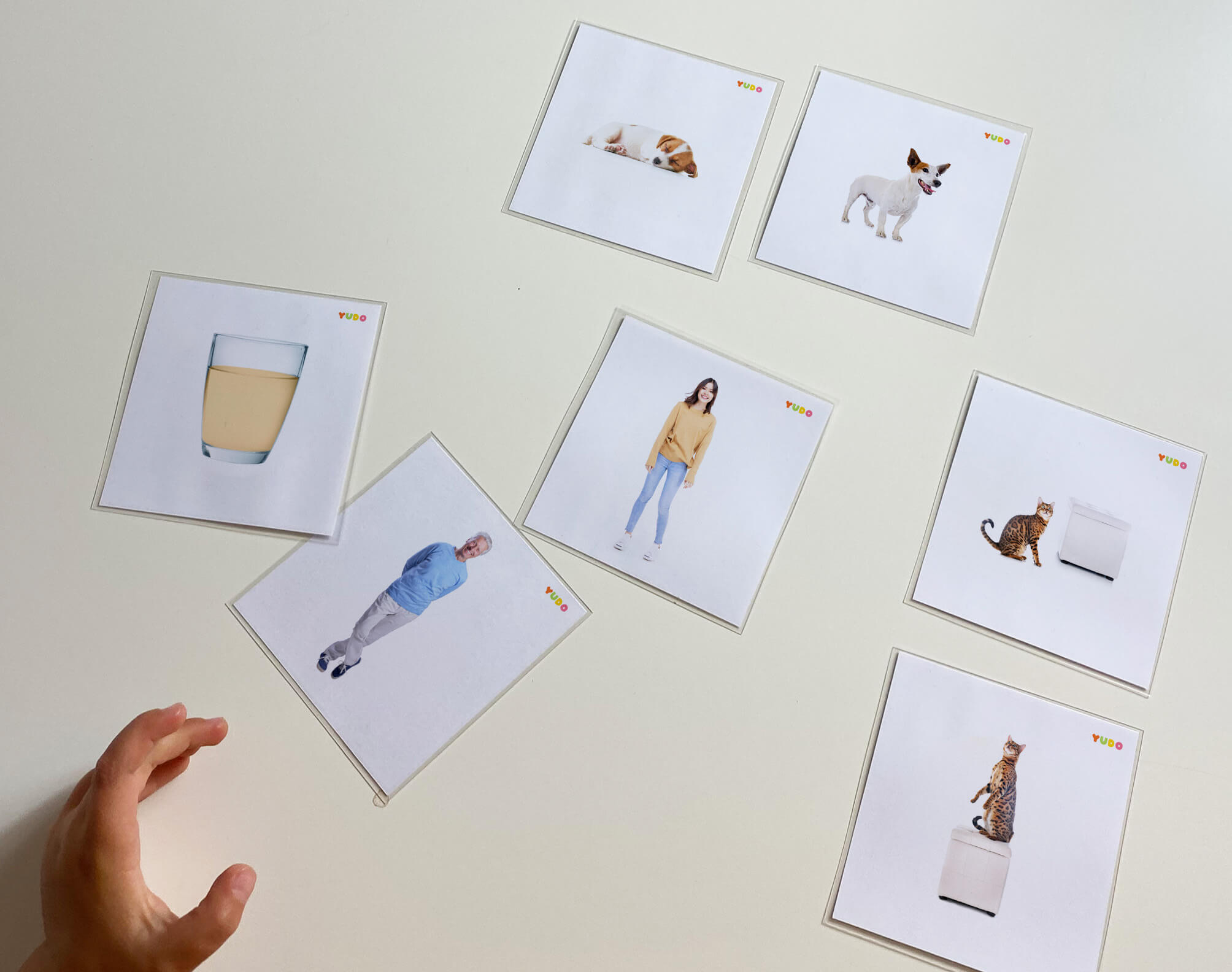 Child working with Montessori association cards printable