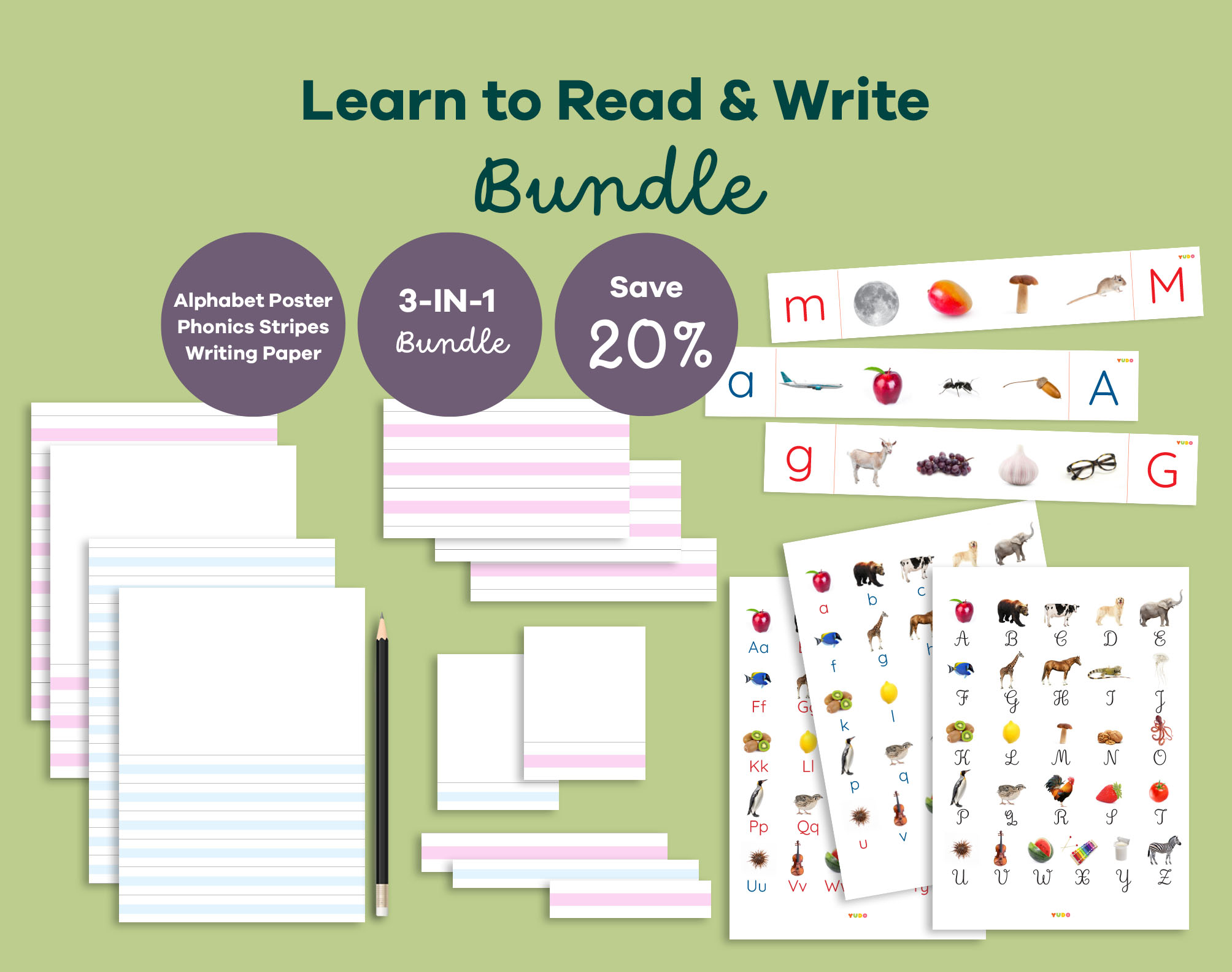 Montessori Learn to Read & Write Bundle printable literacy activities