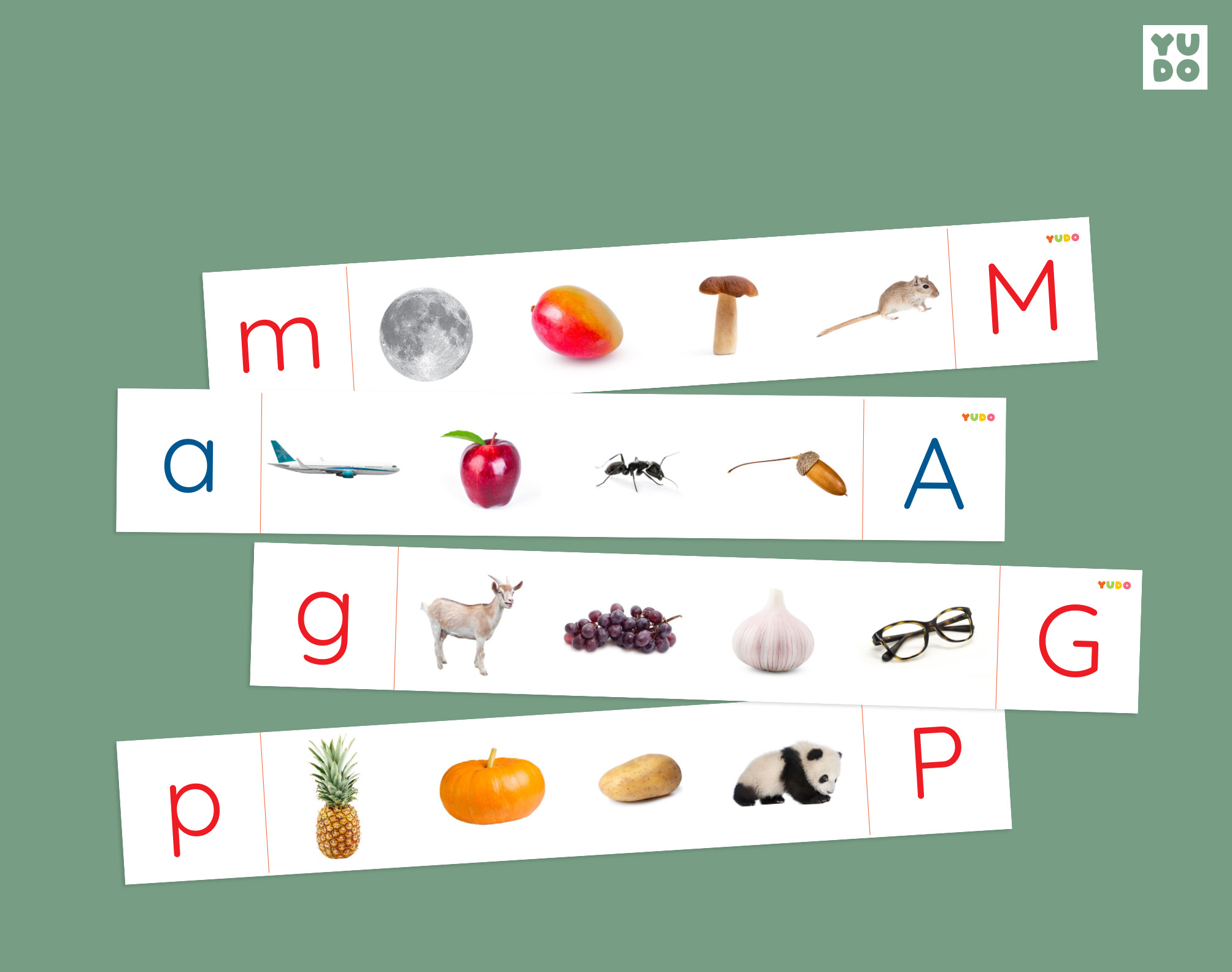 Montessori beginning sounds strips printable activity
