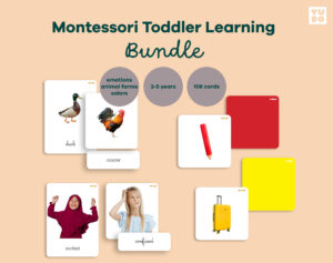 Montessori Toddler Learning Bundle with emotions, colors and farm animals printable activities