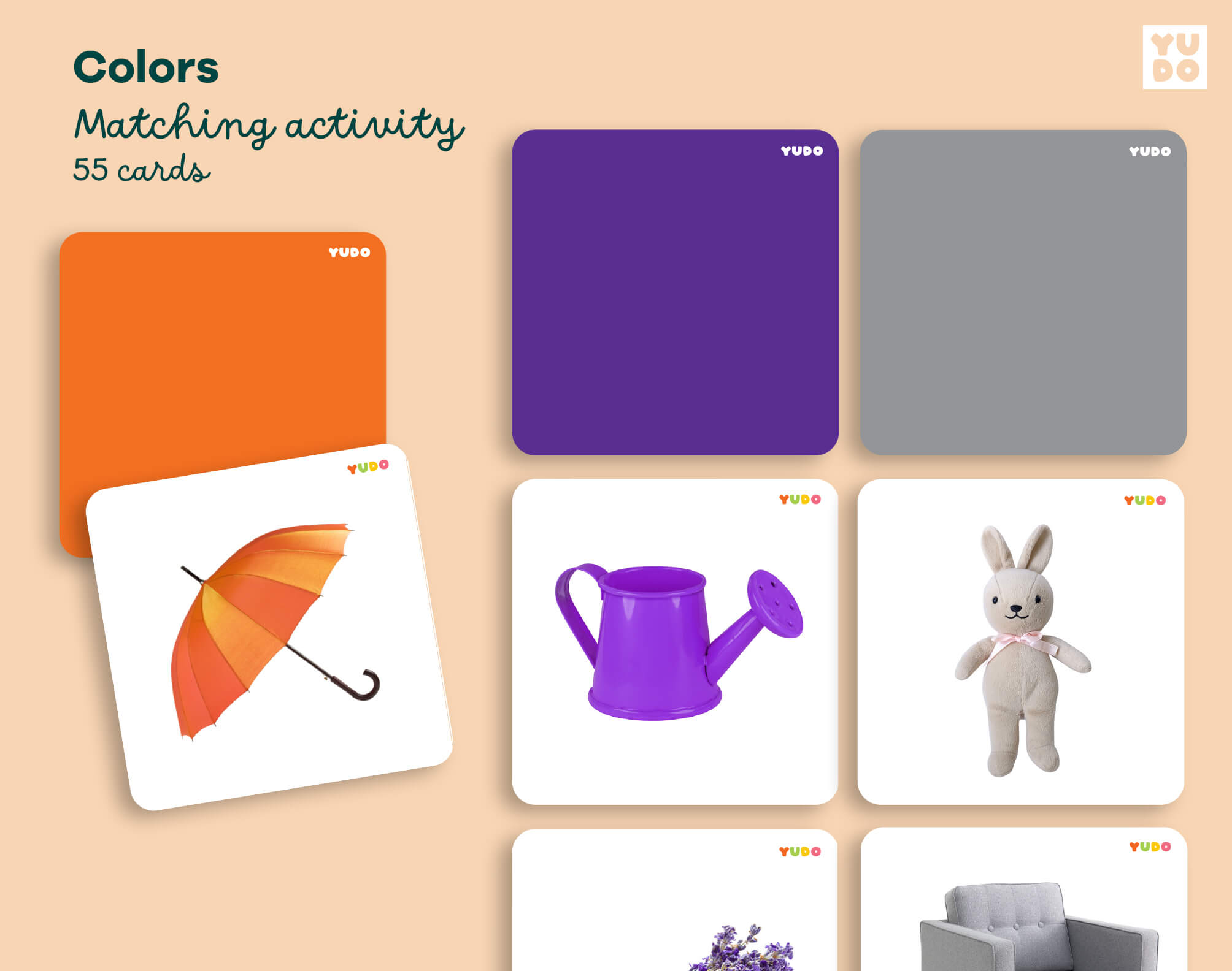 Montessori colors matching cards printable activity for toddlers