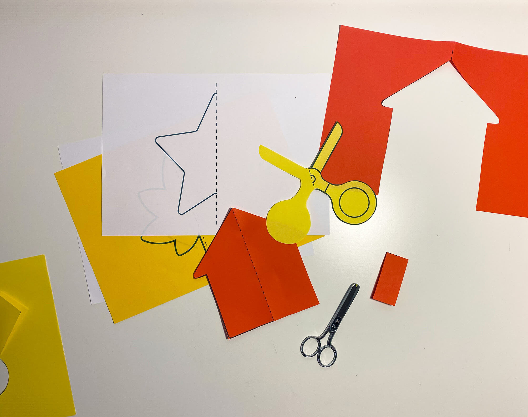Child using Montessori printable cutting and sewing activities