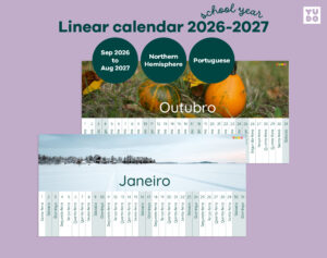 Montessori Linear Calendar 2026-2027 school year printable