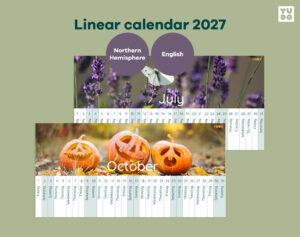 Montessori Linear Calendar 2027 full year printable
